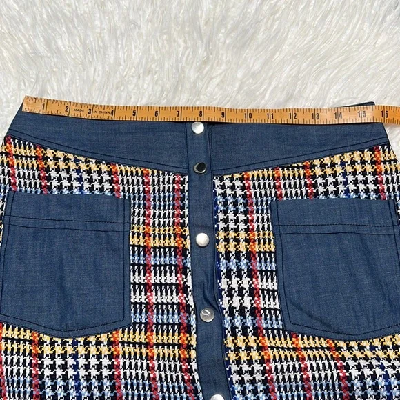 Zara Button Up Tweed Mini Skirt With Pockets And Frayed Hem - Picture 13 of 14